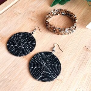 2PC Beautiful Kenyan Beaded Bracelet Set